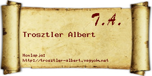 Trosztler Albert névjegykártya